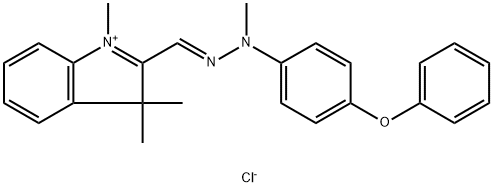 1,3,3-trimethyl-2-[[methyl(4-phenoxyphenyl)hydrazono]methyl]-3H-indolium chloride 化学構造式