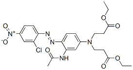 ethyl N-[3-(acetylamino)-4-[(2-chloro-4-nitrophenyl)azo]phenyl]-N-(3-ethoxy-3-oxopropyl)-beta-alaninate,68134-40-7,结构式