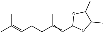 2-(2,6-dimethylhepta-1,5-dienyl)-4,5-dimethyl-1,3-dioxolane  Struktur
