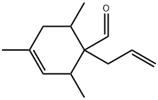 1-allyl-2,4,6-trimethylcyclohex-3-ene-1-carbaldehyde,68140-58-9,结构式