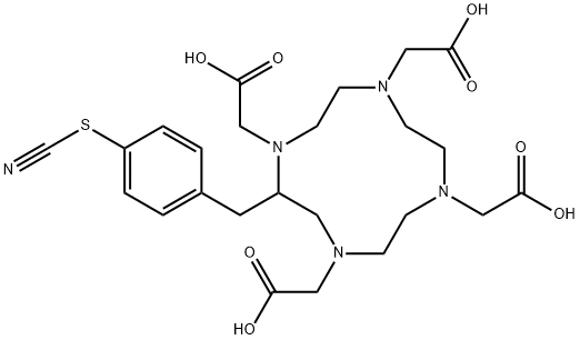 1,4,7,10-Tetraazacyclododecane-1,4,7,10-tetraacetic acid, 2-[(4-thiocyanatophenyl)Methyl]- Structure