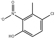 4-クロロ-3-メチル-2-ニトロフェノール 化学構造式