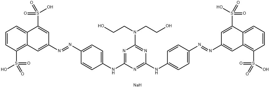 tetrasodium 3,3'-[[6-[bis(2-hydroxyethyl)amino]-1,3,5-triazine-2,4-diyl]bis(imino-4,1-phenyleneazo)]bisnaphthalene-1,5-disulphonate ,68155-60-2,结构式