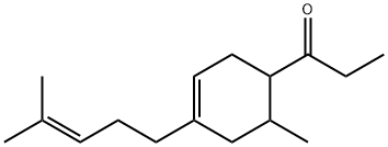 1-[6-methyl-4-(4-methyl-3-pentenyl)-3-cyclohexen-1-yl]propan-1-one Struktur