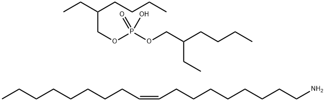 bis(2-ethylhexyl) hydrogen phosphate, compound with (Z)-octadec-9-en-1-amine (1:1) Structure