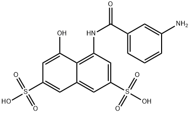 4-[(3-aminobenzoyl)amino]-5-hydroxynaphthalene-2,7-disulphonic acid 结构式