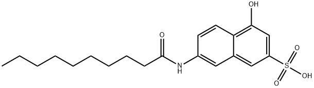 4-hydroxy-7-[(1-oxodecyl)amino]naphthalene-2-sulphonic acid Struktur