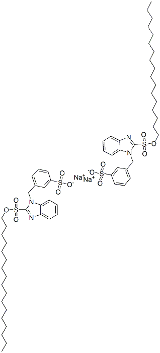 disodium 2-heptadecyl-1-[(3-sulphonatophenyl)methyl]-1H-benzimidazolesulphonate 化学構造式