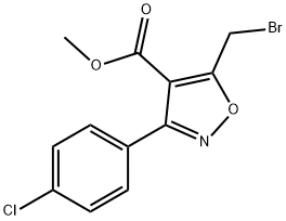 4-Isoxazolecarboxylicacid,5-(bromomethyl)-3-(4-chlorophenyl)-,methylester(9CI) Struktur