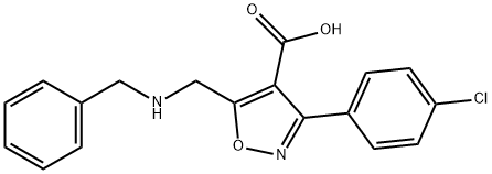 4-Isoxazolecarboxylic  acid,  3-(4-chlorophenyl)-5-[[(phenylmethyl)amino]methyl]-,682352-98-3,结构式