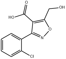 4-Isoxazolecarboxylic  acid,  3-(2-chlorophenyl)-5-(hydroxymethyl)- Structure