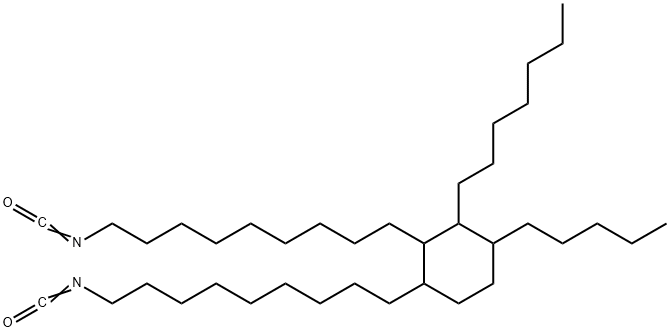 2-heptyl-3,4-bis(9-isocyanatononyl)-1-pentylcyclohexane Struktur