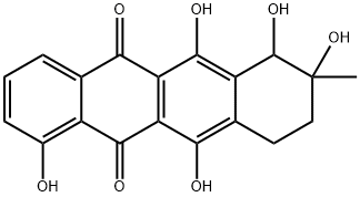 7,8,9,10-Tetrahydro-1,6,7,8,11-pentahydroxy-8-methyl-5,12-naphthacenedione Struktur