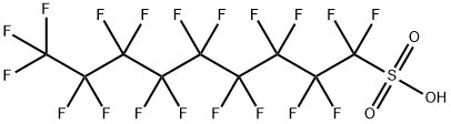 1,1,2,2,3,3,4,4,5,5,6,6,7,7,8,8,9,9,9-ノナデカフルオロ-1-ノナンスルホン酸 化学構造式