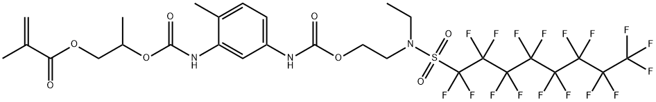 2-[[[[5-[[[2-[ethyl[(heptadecafluorooctyl)sulphonyl]amino]ethoxy]carbonyl]amino]-2-methylphenyl]amino]carbonyl]oxy]propyl methacrylate Struktur