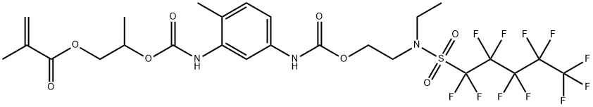 2-メチルプロペン酸2-[[[[5-[[[2-[エチル[(ウンデカフルオロペンチル)スルホニル]アミノ]エトキシ]カルボニル]アミノ]-2-メチルフェニル]アミノ]カルボニル]オキシ]プロピル 化学構造式