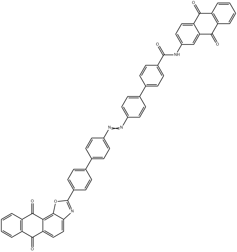 N-[(9,10-ジヒドロ-9,10-ジオキソアントラセン)-2-イル]-4'-[[4'-[(6,11-ジヒドロ-6,11-ジオキソアントラ[2,1-d]オキサゾール)-2-イル]-1,1'-ビフェニル-4-イル]アゾ]-1,1'-ビフェニル-4-カルボアミド 化学構造式