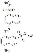 4-[(4-Amino-7-sulfo-1-naphthalenyl)azo]-1-naphthalenesulfonic acid disodium salt Structure