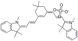 2-((E)-3-(5,5-二甲基-3-[(E)-3-(1,3,3-三甲基-1,3-二氢-2H-吲哚-2-亚基)-1-丙烯基]-2-环己烯-1-亚基)-1-丙烯基)-1,3,3-三甲基-3H-吲哚高氯酸盐, 68339-63-9, 结构式