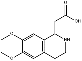 6,7-DIMETHOXY-1,2,3,4-TETRAHYDROISOQUINOLINE-1-ACETIC ACID 化学構造式