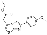 [6-(4-メトキシフェニル)イミダゾ[2,1-b]チアゾール-3-イル]酢酸エチル 化学構造式