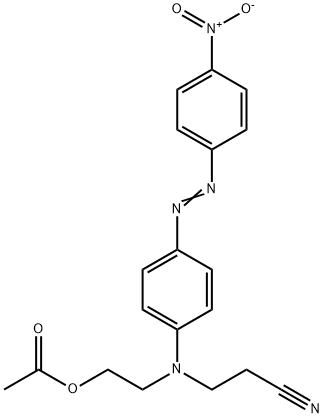 酢酸2-[(2-シアノエチル)[4-[(4-ニトロフェニル)アゾ]フェニル]アミノ]エチル 化学構造式