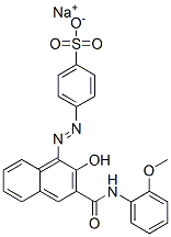 sodium 4-[[2-hydroxy-3-[(2-methoxyphenyl)carbamoyl]-1-naphthyl]azo]benzenesulphonate Struktur
