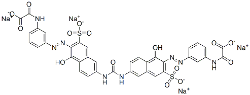 tetrasodium 2,2'-[carbonylbis[imino(1-hydroxy-3-sulphonato-6,2-naphthalenediyl)azo-3,1-phenyleneimino]]bis(2-oxoacetate) Structure