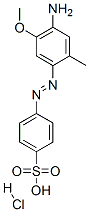 4-[(4-amino-5-methoxy-o-tolyl)azo]benzenesulphonic acid monohydrochloride 化学構造式