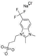 1,2-dimethyl-3-(3-sulphonatopropyl)-5-(trifluoromethyl)-1H-benzimidazolium sodium chloride|