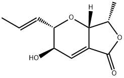 5H-Furo[3,4-b]pyran-5-one, 2,3,7,7a-tetrahydro-3-hydroxy-7-methyl-2-(1E)-1-propenyl-, (2S,3R,7S,7aS)- (9CI) Struktur