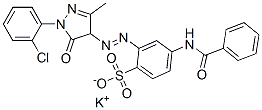 potassium 4-benzamido-2-[[1-(2-chlorophenyl)-4,5-dihydro-3-methyl-5-oxo-1H-pyrazol-4-yl]azo]benzenesulphonate,68444-07-5,结构式