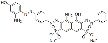 disodium 4-amino-3-[[4-[(2-amino-4-hydroxyphenyl)azo]phenyl]azo]-5-hydroxy-6-(phenylazo)naphthalene-2,7-disulphonate ,68460-07-1,结构式