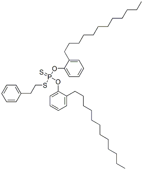 O,O-bis(dodecylphenyl) S-(phenylethyl) dithiophosphate Structure