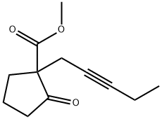 2-オキソ-1-(2-ペンチニル)シクロペンタンカルボン酸メチル 化学構造式