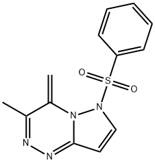 4,6-Dihydro-3-methyl-4-methylene-6-(phenylsulfonyl)pyrazolo[5,1-c]-as-triazine Structure