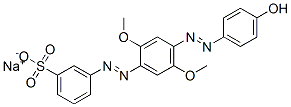 3-[[4-[(4-Hydroxyphenyl)azo]-2,5-dimethoxyphenyl]azo]benzenesulfonic acid sodium salt Struktur