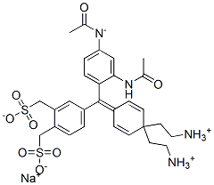 hydrogen [4-[4-(diethylamino)-3',4'-bis(sulphonatomethyl)benzhydrylidene]cyclohexa-2,5-dien-1-ylidene]diethylammonium, monosodium salt Structure