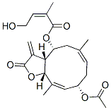 (Z)-4-Hydroxy-2-methyl-2-butenoic acid [(3aR,4R,6E,9S,10Z,11aR)-9-acetoxy-2,3,3a,4,5,8,9,11a-octahydro-6,11-dimethyl-3-methylene-2-oxocyclodeca[b]furan-4-yl] ester 结构式