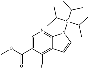 1H-Pyrrolo[2,3-b]pyridine-5-carboxylic acid, 4-fluoro-1-[tris(1-methylethyl)silyl]-, methyl ester|4-氟-1-[三(1-甲基乙基)硅酯]-1H-吡咯并[2,3-B]吡啶-5-羧酸甲酯