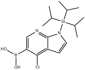 (9CI)-[4-氯-1-[三(1-甲基乙基)硅酯]-1H-吡咯并[2,3-B]吡啶-5-基]-硼酸, 685513-99-9, 结构式