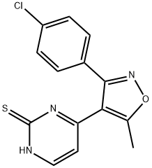 4-[3-(4-CHLOROPHENYL)-5-METHYL-4-ISOXAZOLYL]-2-PYRIMIDINETHIOL Structure