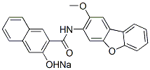 sodium 3-hydroxy-N-(2-methoxy-3-dibenzofuryl)naphthalene-2-carboxamidate 结构式