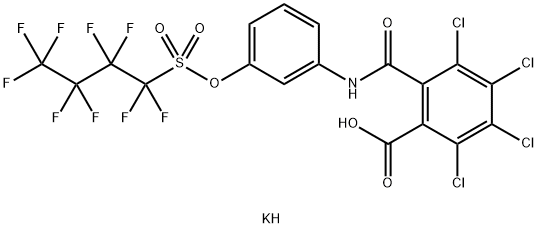 2,3,4,5-テトラクロロ-6-[[[3-[[(ノナフルオロブチル)スルホニル]オキシ]フェニル]アミノ]カルボニル]安息香酸カリウム 化学構造式