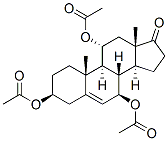 Androst-5-en-17-one, 3,7,11-tris(acetyloxy)-, (3beta,7beta,11alpha)- (9CI) 化学構造式