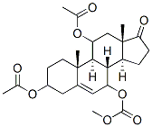 Androst-5-en-17-one, 3,11-bis(acetyloxy)-7-[(methoxycarbonyl)oxy]-, Structure