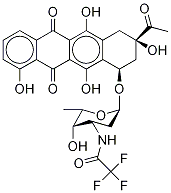 N-(Trifluoroacetyl)-1-desMethyl Daunorubicin 化学構造式
