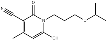 1-异丙氧基丙基-6-羟基-4-甲基-2-氧代-1,2-二氢-3-吡啶腈,68612-94-2,结构式
