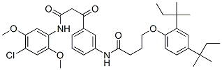3-[[4-[2,4-ビス(1,1-ジメチルプロピル)フェノキシ]-1-オキソブチル]アミノ]-N-(4-クロロ-2,5-ジメトキシフェニル)-β-オキソベンゼンプロパンアミド 化学構造式