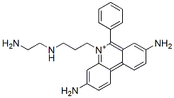 Phenanthridinium, 3,8-diamino-5-(3-((2-aminoethyl)amino)propyl)-6-phen yl- Struktur